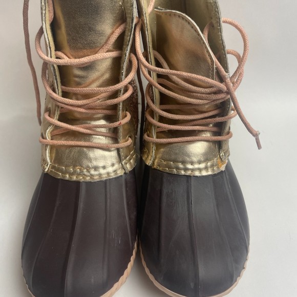 Avanti kids rose pink/brown Glitter Duck Boots size 2 - Picture 5 of 13